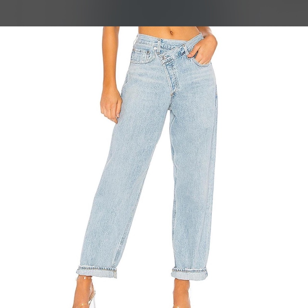 Agolde Light Wash High-Rise Straight Jeans